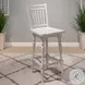 Magnolia Manor Antique White And Weathered Bark Spindle Back Swivel Bar Stool Set of 2