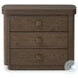 Valen Rustic Brown Oak Veneer 3 Drawer Nightstand