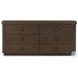 Valen Rustic Brown Oak Veneer 6 Drawer Dresser