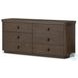 Valen Rustic Brown Oak Veneer 6 Drawer Dresser