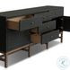 Fiona Black Raffia 5 Drawer Sideboard