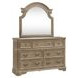 Magnolia Manor Weathered Bisque 7 Drawer Dresser with Mirror