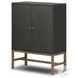 Fiona Black Raffia 2 Door Bar Cabinet