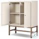 Fiona Ivory Painted Raffia 2 Door Bar Cabinet