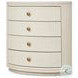 Amelia Ivory Painted Linen Oval 4 Drawer Nightstand
