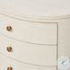 Amelia Ivory Painted Linen Oval 4 Drawer Nightstand