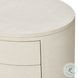 Amelia Ivory Painted Linen Oval 4 Drawer Nightstand
