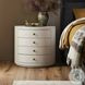 Amelia Ivory Painted Linen Oval 4 Drawer Nightstand