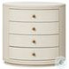Amelia Ivory Painted Linen Oval 4 Drawer Nightstand