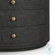 Amelia Black Linen Oval 4 Drawer Nightstand