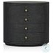 Amelia Black Linen Oval 4 Drawer Nightstand