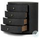 Amelia Black Linen Oval 4 Drawer Nightstand