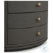 Amelia Dark Green Lacquered Linen Oval 4 Drawer Nightstand