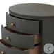 Amelia Dark Green Lacquered Linen Oval 4 Drawer Nightstand