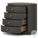 Amelia Dark Green Lacquered Linen Oval 4 Drawer Nightstand
