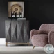 Marionis Ebony And Sleek Gold 2 Door Mindi Accent Cabinet