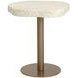 Delmont Cream and White 28" Free Form Concrete Top Outdoor Bistro Table
