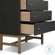 Fiona Black Raffia Tall 5 Drawer Dresser