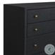 Fiona Black Raffia Tall 5 Drawer Dresser