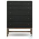 Fiona Black Raffia Tall 5 Drawer Dresser