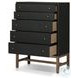 Fiona Black Raffia Tall 5 Drawer Dresser