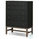 Fiona Black Raffia Tall 5 Drawer Dresser