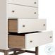 Fiona Ivory Painted Raffia Tall 5 Drawer Dresser