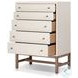 Fiona Ivory Painted Raffia Tall 5 Drawer Dresser