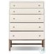 Fiona Ivory Painted Raffia Tall 5 Drawer Dresser