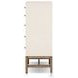 Fiona Ivory Painted Raffia Tall 5 Drawer Dresser