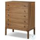 Arturo Natural Walnut Veneer 5 Drawer Chest
