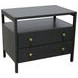 Avery Black 2 Drawers Nightstand
