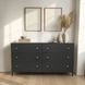 Avery Black 6 Drawers Dresser