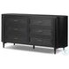 Tolle Drifted Matte Black Veneer 6 Drawer Dresser