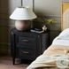 Tolle Drifted Matte Black Veneer 2 Drawer Nightstand