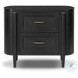 Tolle Drifted Matte Black Veneer 2 Drawer Nightstand