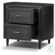 Tolle Drifted Matte Black Veneer 2 Drawer Nightstand