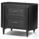 Tolle Drifted Matte Black Veneer 2 Drawer Nightstand