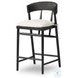 Buxton Black Oak Performance Fabric Counter Height Stool