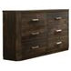Elettra Rustic Walnut 6 Drawer Dresser