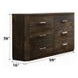 Elettra Rustic Walnut 6 Drawer Dresser