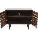 Trent Black 42" Woven Front Accent Cabinet