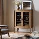 Glenview Weathered Oak 2 Glass Door Bar Cabinet