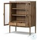 Glenview Weathered Oak 2 Glass Door Bar Cabinet