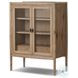Glenview Weathered Oak 2 Glass Door Bar Cabinet