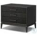 Rosenell Black Oak Veneer Closed 3 Drawer Nightstand