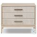 Rosenell Natural Oak Veneer Closed 3 Drawer Nightstand