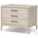 Rosenell Natural Oak Veneer Closed 3 Drawer Nightstand