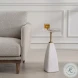 Portia White Sandstone And Brushed Brass Drink Table