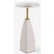 Portia White Sandstone And Brushed Brass Drink Table